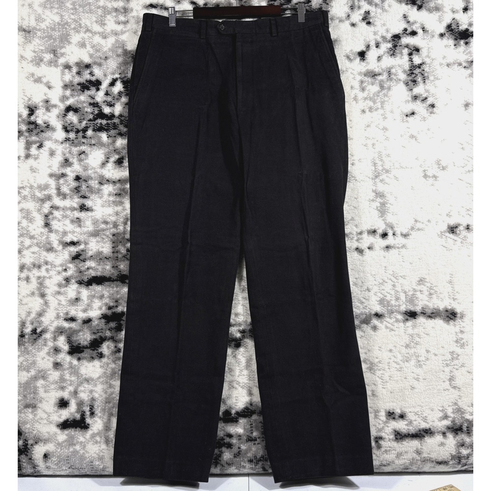 Scott Barber Pants Mens‎ 38x32.5 Black 100% Cotton Comfort Office Career